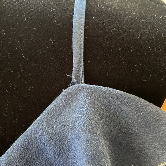 A loves a silk navy cold shoulder dress - NWT (one minor flaw) - Picture 7 of 8